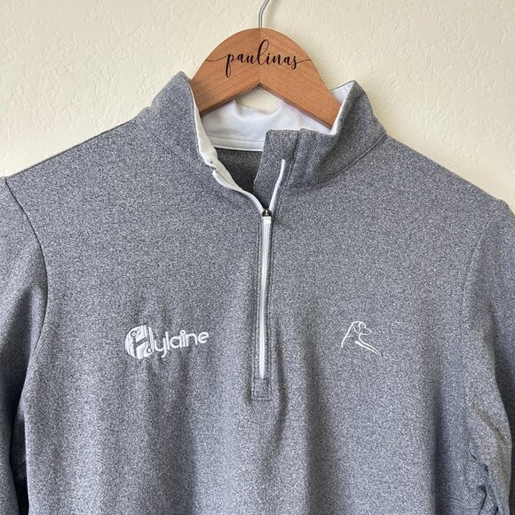 Rhoback Top Women Medium Grey Pullover Quarter Zip Thumb Hole Jacket Golf Logo M - Picture 2 of 8